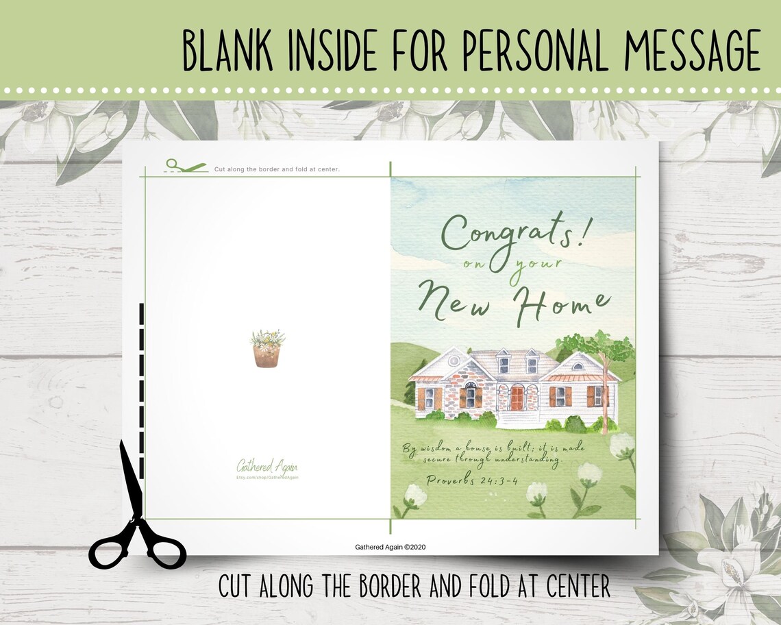 Printable Housewarming Card | Christian Housewarming Card | Printable ...