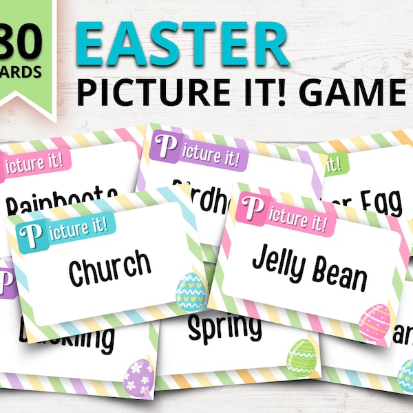 Easter Picture It Game | Printable Spring Drawing Game | Easter Pictionary-Inspired Game | Easter Party Games for Kids | Spring Party Games