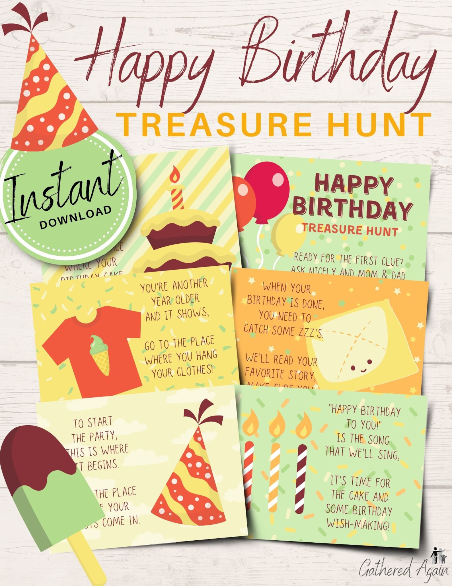 Happy Birthday Treasure Hunt for Kids Birthday Games Scavenger Hunt