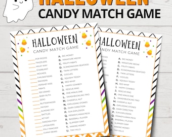 Halloween Candy Match Game | Halloween Candy Quiz | Halloween Trivia Quiz | Printable Halloween Party Games | Halloween Games for Kids