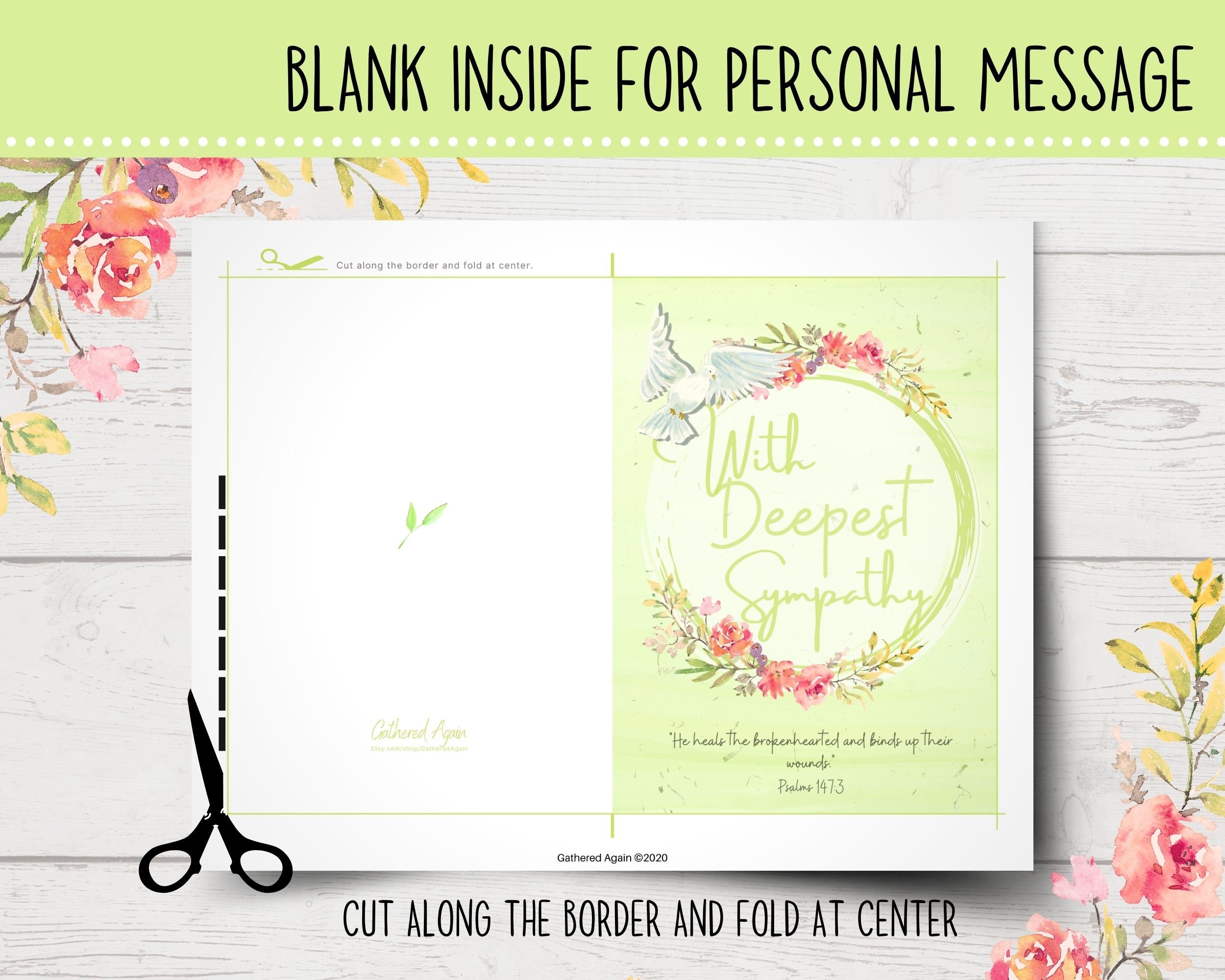 PRINTABLE Sympathy Card | Christian Sympathy Card | Condolences Card ...