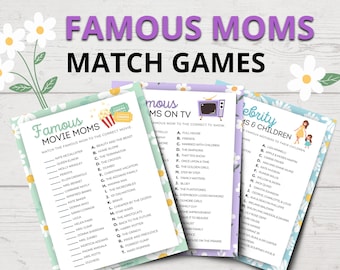 Famous Moms Match Games | Printable Mother's Day Games | Mom Trivia Games | Movie Moms | Mother's Day Trivia | Famous Moms Trivia Quizzes