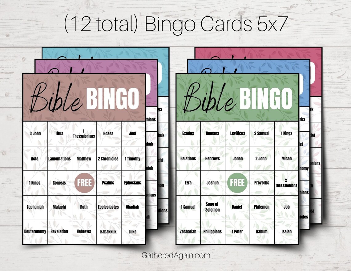 Books of the Bible Christian Bingo Game Printable Instant | Etsy