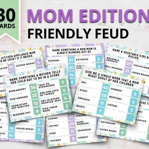 Mom-Edition Friendly Feud Game | Mother's Day Family Feud Style Game | Mother's Day Feud | Mother's Day Games | Mom Birthday Party Games