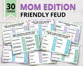 Mom-Edition Friendly Feud Game | Mother's Day Family Feud Style Game | Mother's Day Feud | Mother's Day Games | Mom Birthday Party Games