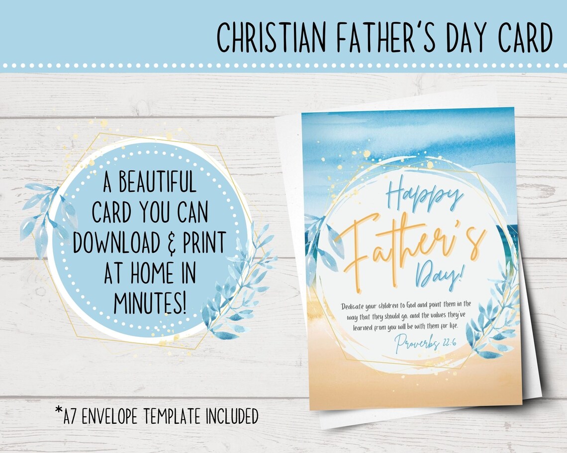 Printable Father's Day Card | Christian Father's Day Card | Gifts for ...