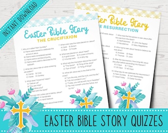 Printable Easter Bible Story Quiz Bundle | Easter Sunday School Lesson | Christian Easter Trivia Quiz | Easter Youth Group | Easter Activity