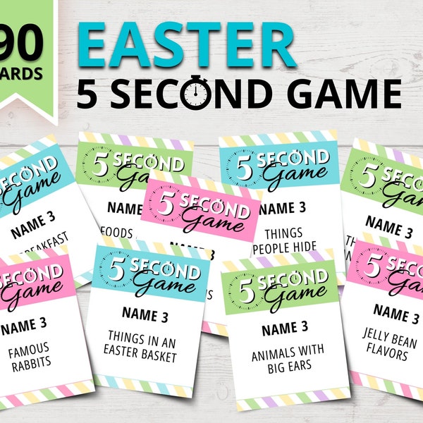 Easter 5 Second Game | Printable Easter Party Games | Christian Easter Games | Spring Party Games | Easter Games for Kids