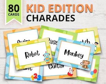 Charades Game for Kids | Printable Kid-Edition Charades | Classroom Charades Game | Birthday Party Games | Printable School Games for Kids