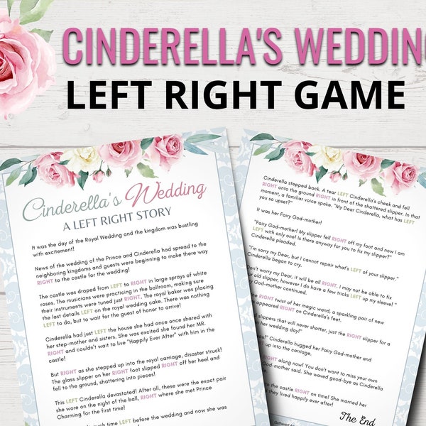 Bridal Shower Left Right Game | Bridal Shower Pass the Gift Story | Bridal Shower Right Left Game | Cinderella | Princess | Valentine's Day