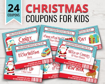 Printable Christmas Coupons for Kids | Printable Stocking Stuffers for Kids | Digital Coupon Book | Kids Coupons for Christmas