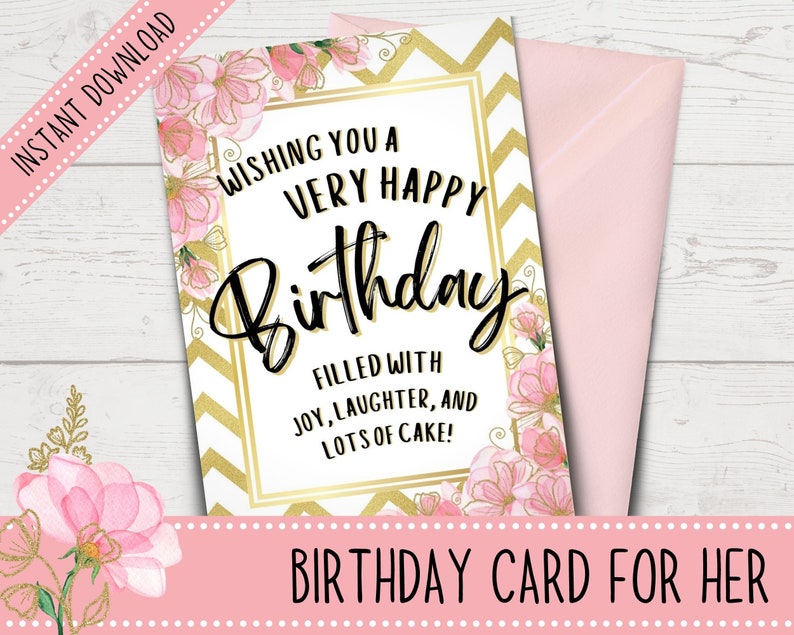 Printable Birthday Card for Her Friend Birthday Card Mom Birthday ...