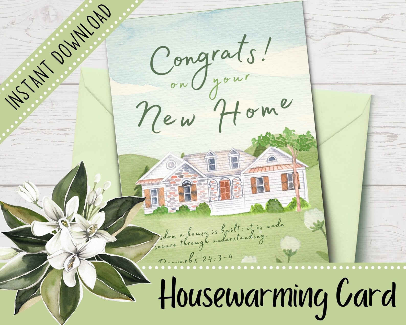 Printable Housewarming Card | Christian Housewarming Card | Printable ...
