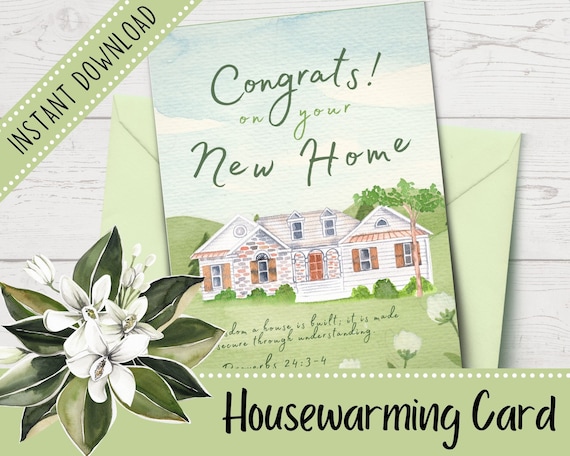 Printable Housewarming Card Christian Housewarming Card | Etsy