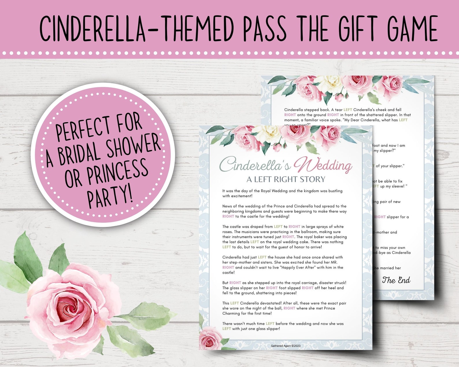 Bridal Shower Left Right Game Bridal Shower Pass the Gift Story Bridal