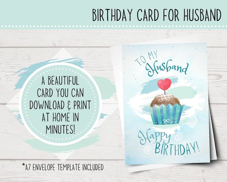 Printable Birthday Card | Happy Birthday Card for Husband | Printable ...
