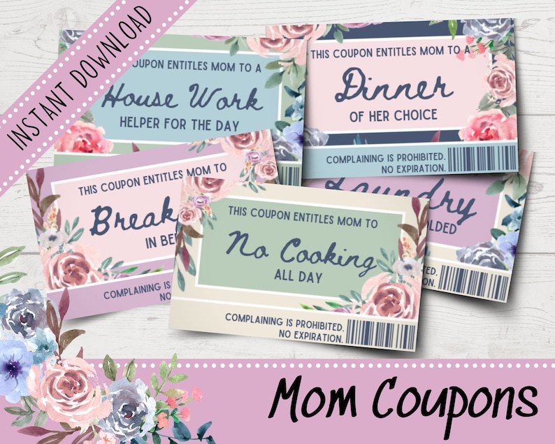mother's day coupon book digital gift