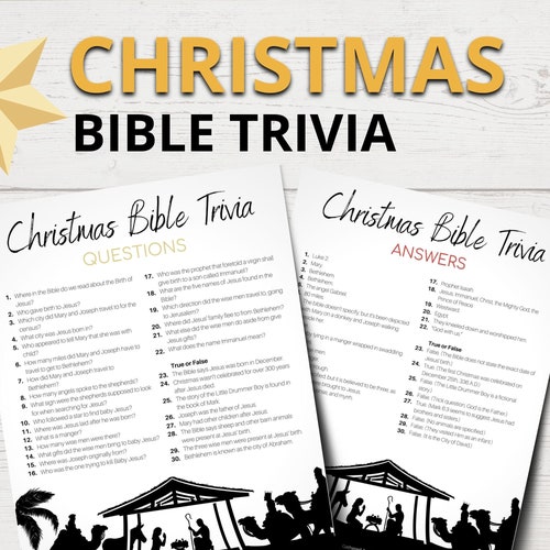 Christmas Bible Trivia Questions for Kids Sunday School - Etsy