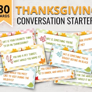 Thanksgiving Conversation Starters Thanksgiving Dinner Table - Etsy