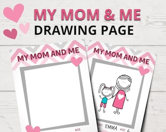 Printable My Mom and Me Drawing Page for Kids | Mother's Day Gifts for Mom | Mom Birthday Gift Ideas | Printable Gifts for Mother's Day