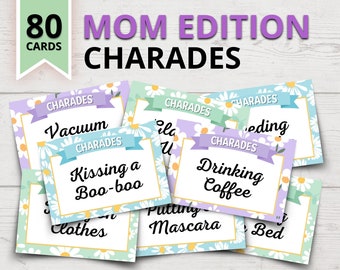Mom-Edition Charades Game | Mother's Day Charades Words | Printable Mom Charades | Mother's Day Games | Mom Party Games | Mom's Night Out