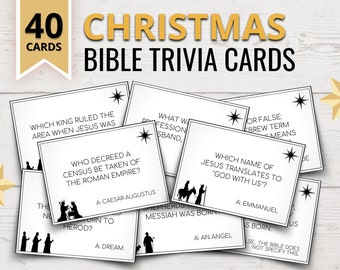 Druckbare Weihnachts Bibel Wissenskarten | Bibel Quizfragen | Weihnachtsbibel Trivia | Weihnachtsbibel Spiele | Druckbare Weihnachtsspiele