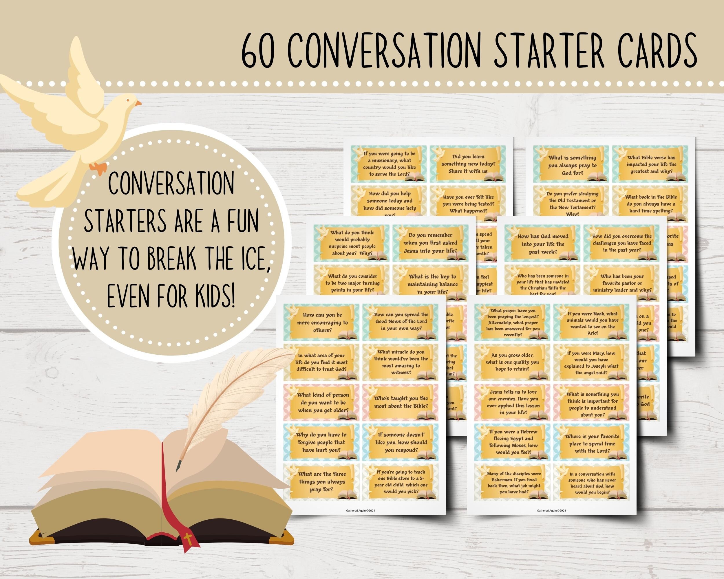 Bible Study Conversation Starters Christian Prompts Etsy Singapore