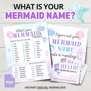 What&#39;s Your Mermaid Name? | Funny Mermaid Name Game | Mermaid Party Games | Mermaid Birthday Games for Girls | Mermaid Birthday Party Ideas