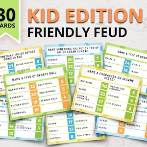 Kid-Friendly Feud Game | Printable Family Feud Style Questions | Clean Family Feud Game | Friendly Feud Game | Kid Birthday Party Games