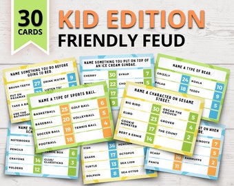 Kid-Friendly Feud Game | Printable Family Feud Style Questions | Clean Family Feud Game | Friendly Feud Game | Kid Birthday Party Games
