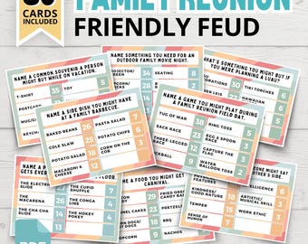 Family Reunion Feud Game | Family Reunion Family Feud Questions | Printable Family Reunion Games | Funny Family Reunion Party Games
