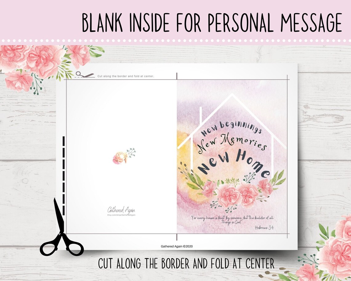 Printable Housewarming Card | Christian Housewarming Card | Printable ...