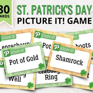 St. Patrick&#39;s Day Picture It Game | Printable St. Patrick&#39;s Day Games | St. Patrick&#39;s Day Pictionary-Inspired | Drawing Games for Kids