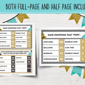 Printable New Year's Eve Feud Game New Year's Eve Family Feud-Style Game Show Funny New Year's Party Games Printable New Year's Games image 2