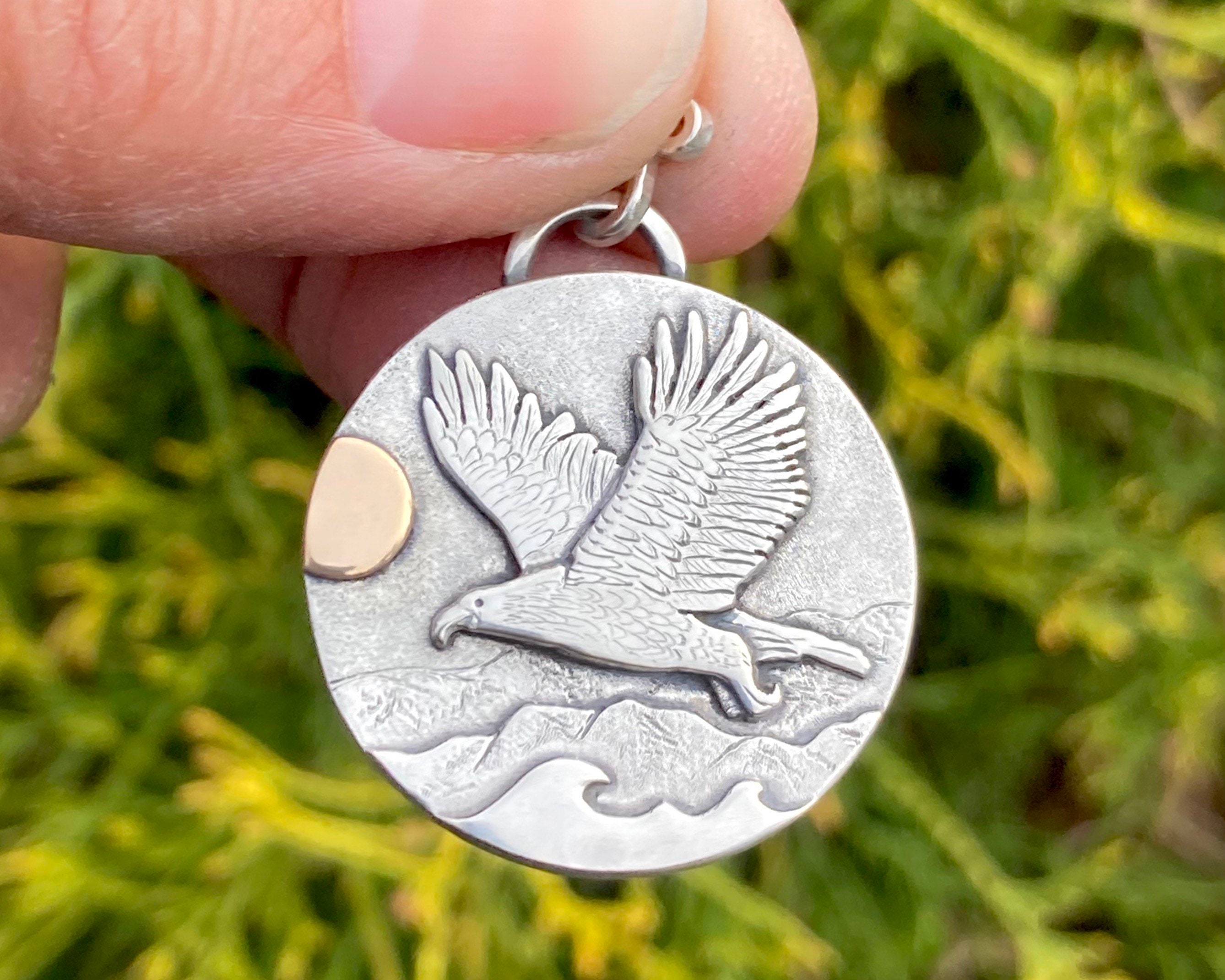 Sterling silver eagle pendant sale