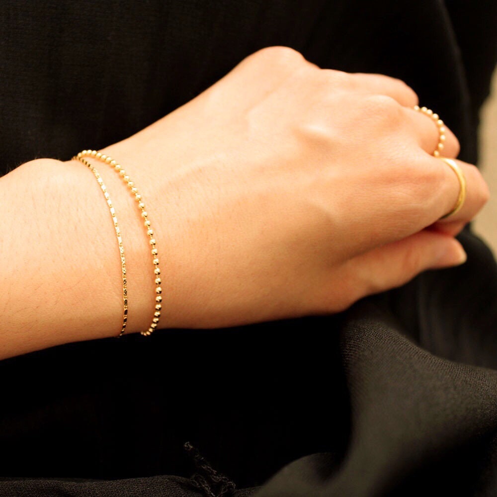 Ball Beads Ball Chain Link 2mm 14K Yellow Gold Luxury Pretty Etsy