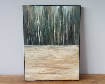 Contemporary art original oil painting landscape on canvas, textured painting - wabi sabi wall art