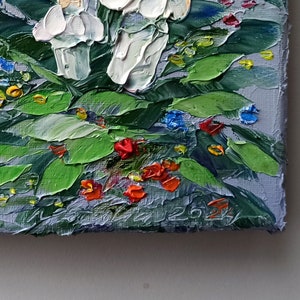 Mini painting of mushrooms on canvas original artwork for Halloween or fairycore wall decor image 5