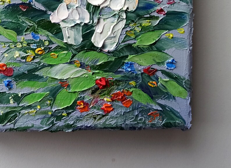 Mini painting of mushrooms on canvas original artwork for Halloween or fairycore wall decor image 5