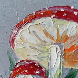 Mini painting of mushrooms on canvas original artwork for Halloween or fairycore wall decor image 7