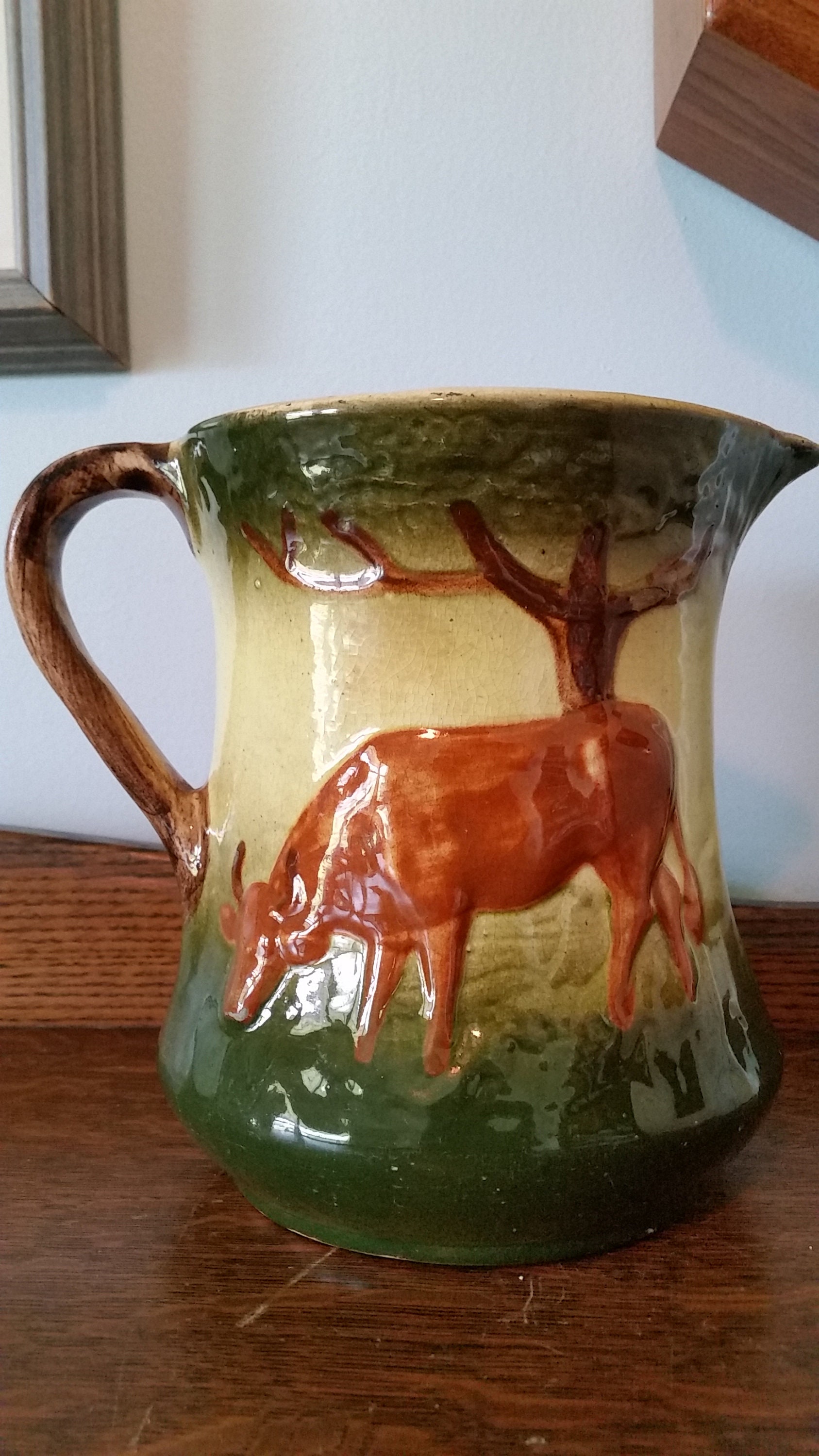 Antique Roseville Pottery Cow Milk Pitcher Etsy