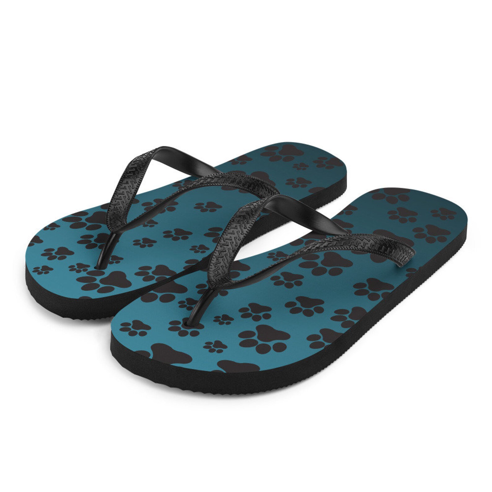 Paw Print Summer Beach Flip Flops Casual Dog Mom Dog Dad Etsy