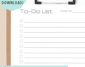 ミニマリスト向けToDoリスト（印刷可能） - シンプルなタスクテンプレート（デジタルダウンロード）