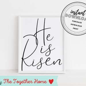 He is RIsen- Easter Print - Christian Easter Printable - Digital Download - Wall Decor