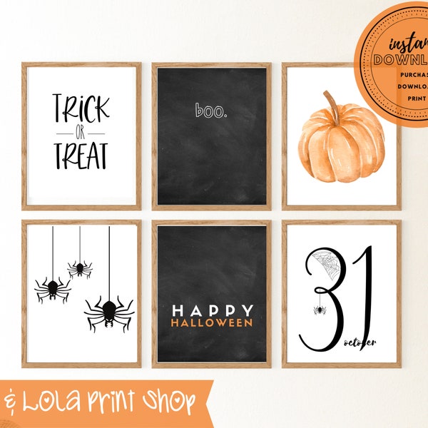 Halloween Wall Printable Sign - Happy Halloween - October 31 - Wall Art - Digital Download - Clip Board Art - Trick or Treat Wall Art