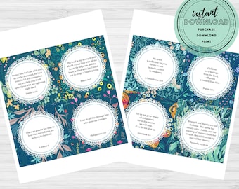 お母さん向けの印刷可能な聖句カード、聖書のメッセージカード、キリスト教の励まし、PDFギフト