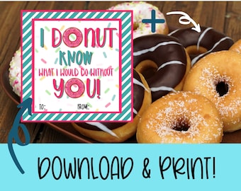 あなたなしではどうしていいかわからない ドーナツギフトタグ（友情への感謝）