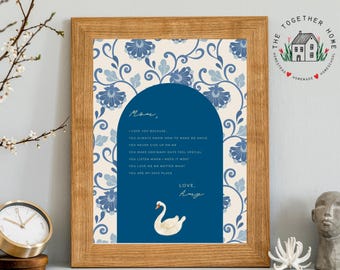 編集可能な母の日ギフト印刷可能なヴィンテージ壁紙、「I Love You Because」、Canva 4スタイル