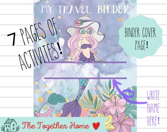 マーメイドトラベルバインダー – 子供向けロードトリップアクティビティ（デジタルダウンロード）
