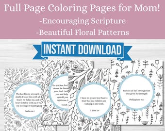 お母さんのための聖書ぬりえ、励ましの聖句プリント、女性へのキリスト教ギフト
